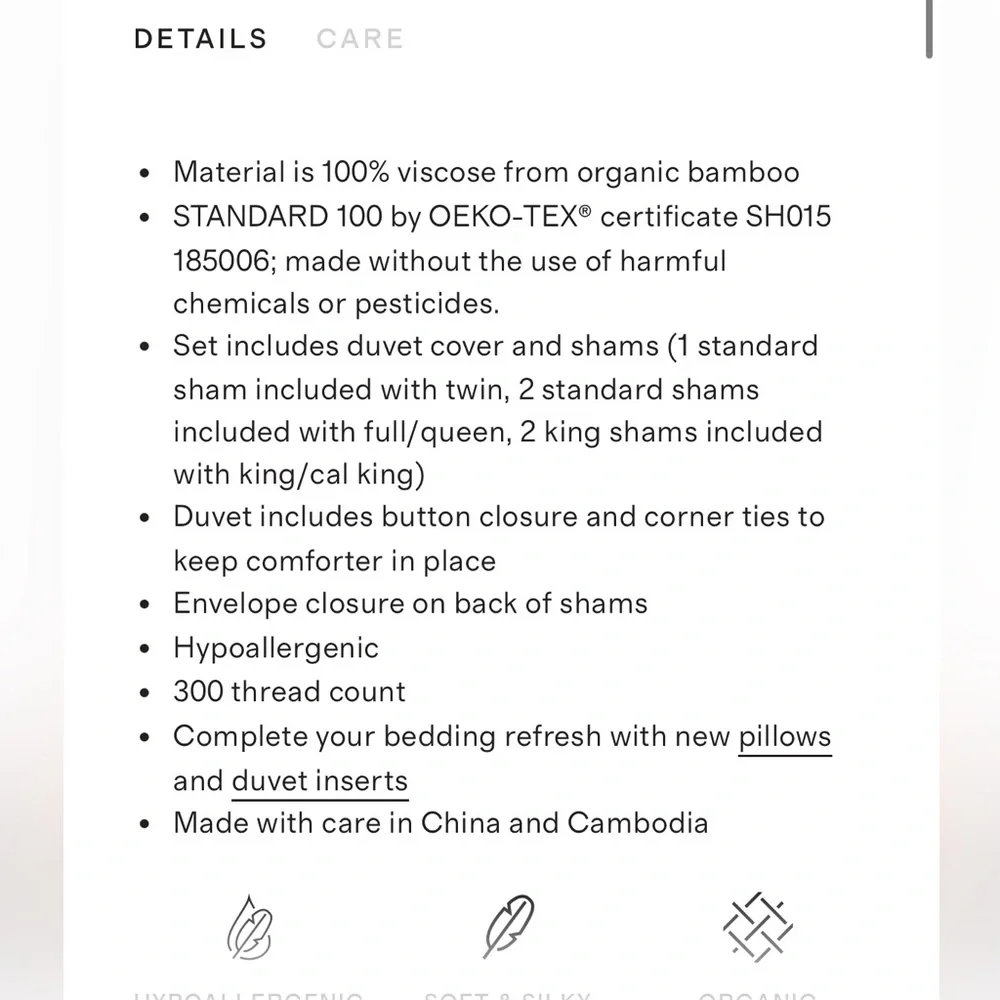 QUINCE Bamboo Duvet Cover Full Queen White